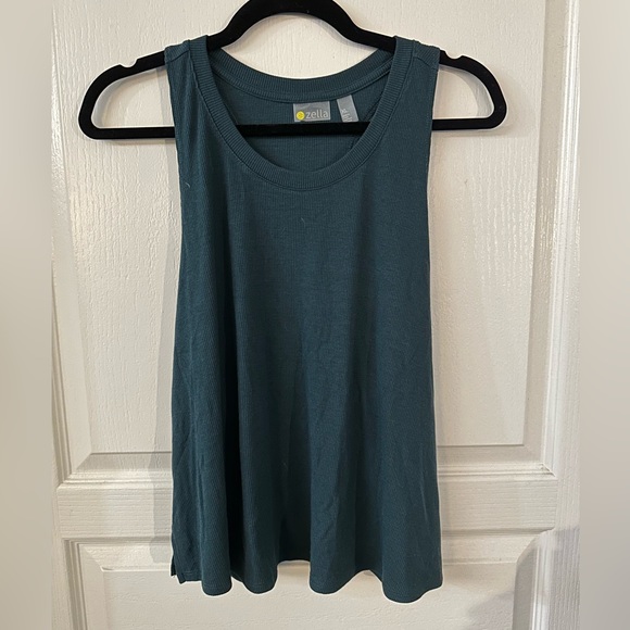 Zella Tops - Zella Turquoise Ribbed Racerback Tank | Size XL